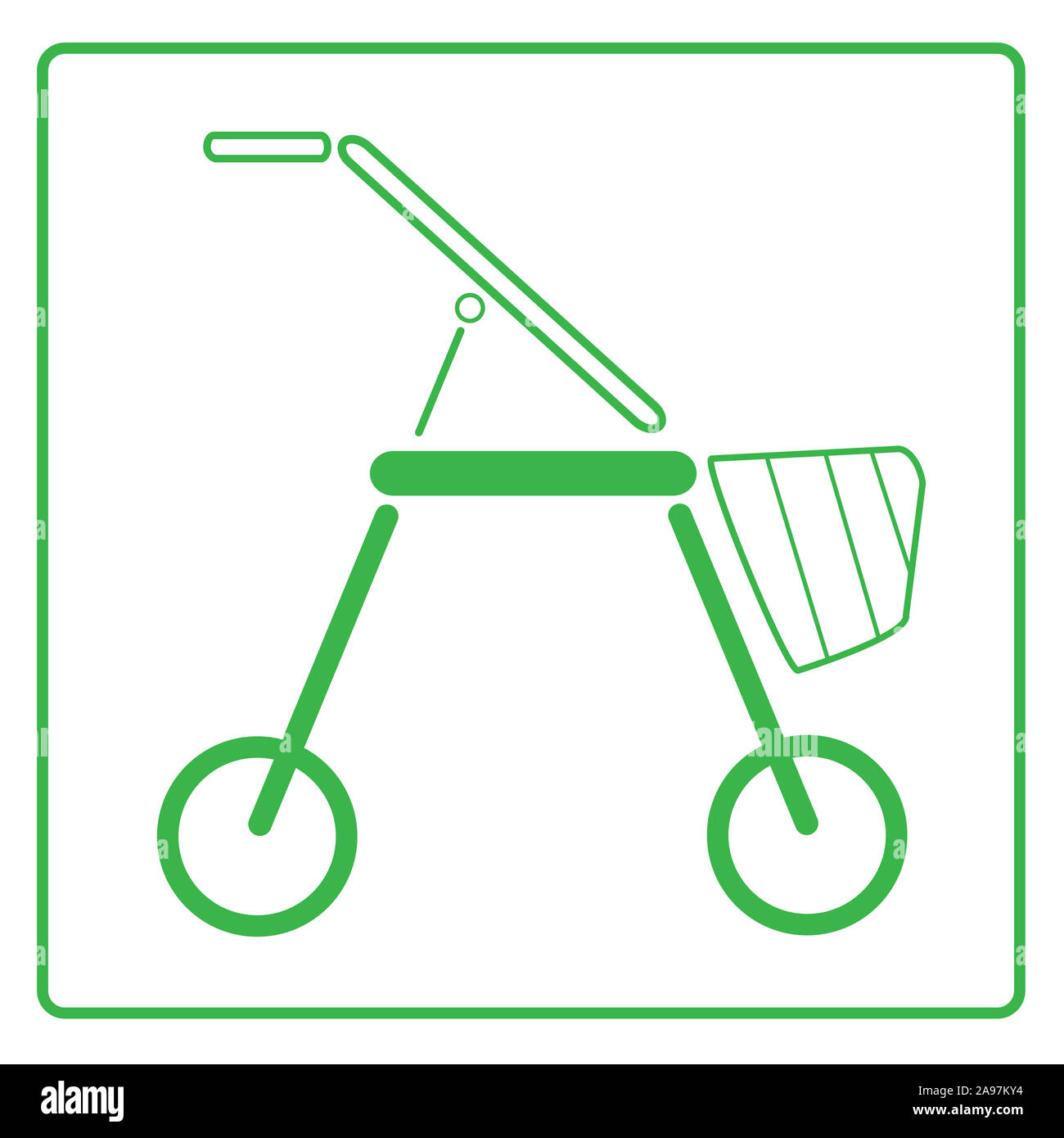Green Rollator sign on white background Stock Photo