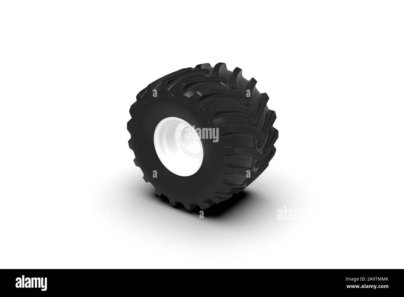 Car Big Wheel isolated on White 3D Rendering Stock Photo Alamy