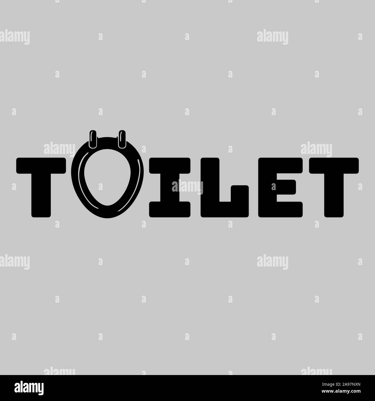 Toilet Sign vector illustration. Simply flat design for logo, objects and icons. Restroom for Male, Female, Ladies, Gentlemens. Stock Vector