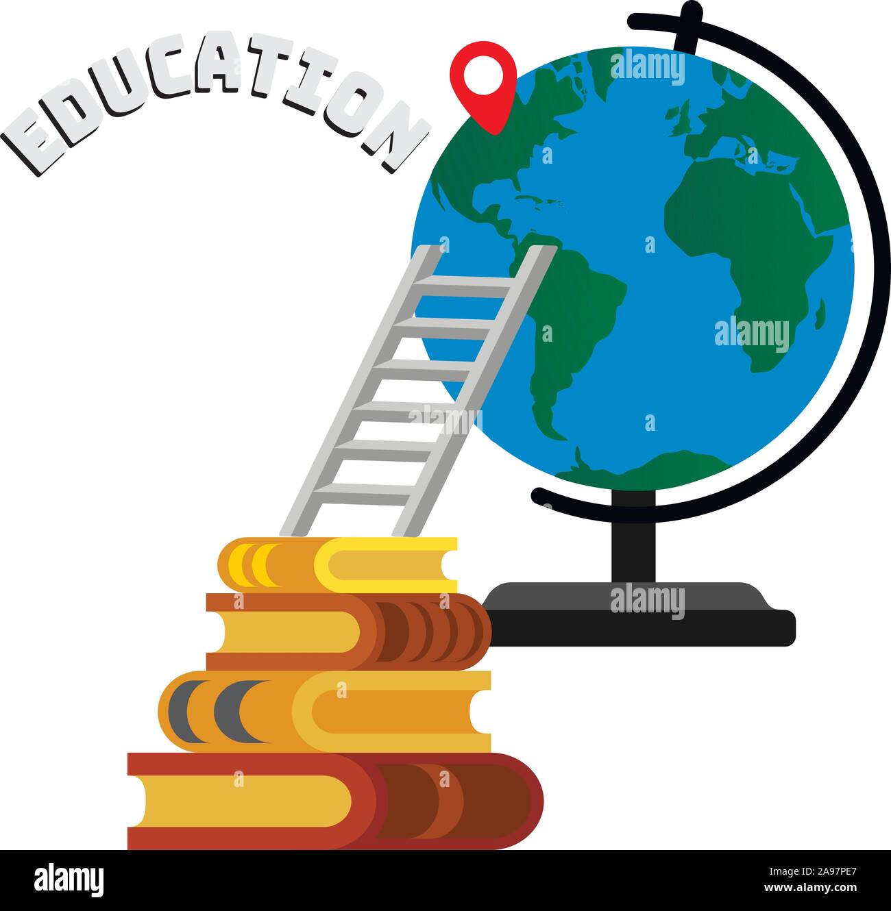Education and graduation illustrations. Simply flat design. Stock Vector