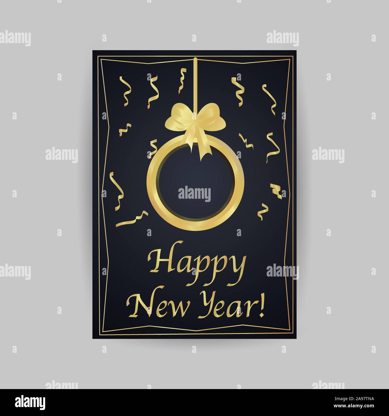 Merry Christmas and Happy new year 2020 greetings cards. Minimalism vector illustration creative golden design. For celebrating, invitation, party wit Stock Vector