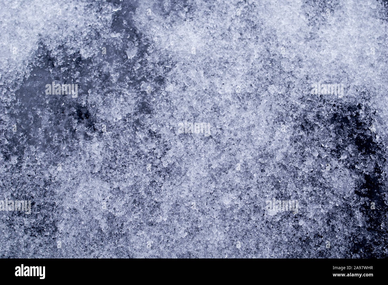 close-up of snow and frost texture Stock Photo