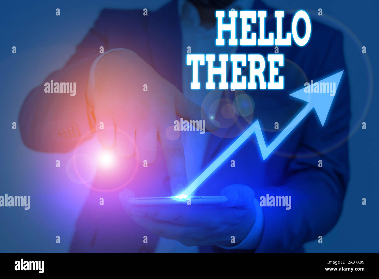 Conceptual hand writing showing Hello There. Concept meaning a way to