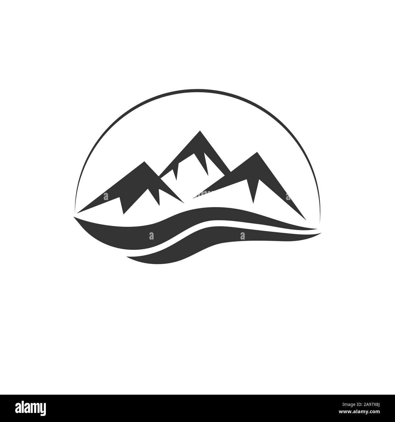 icon of the mountains, a flat simple design Stock Vector Image & Art ...
