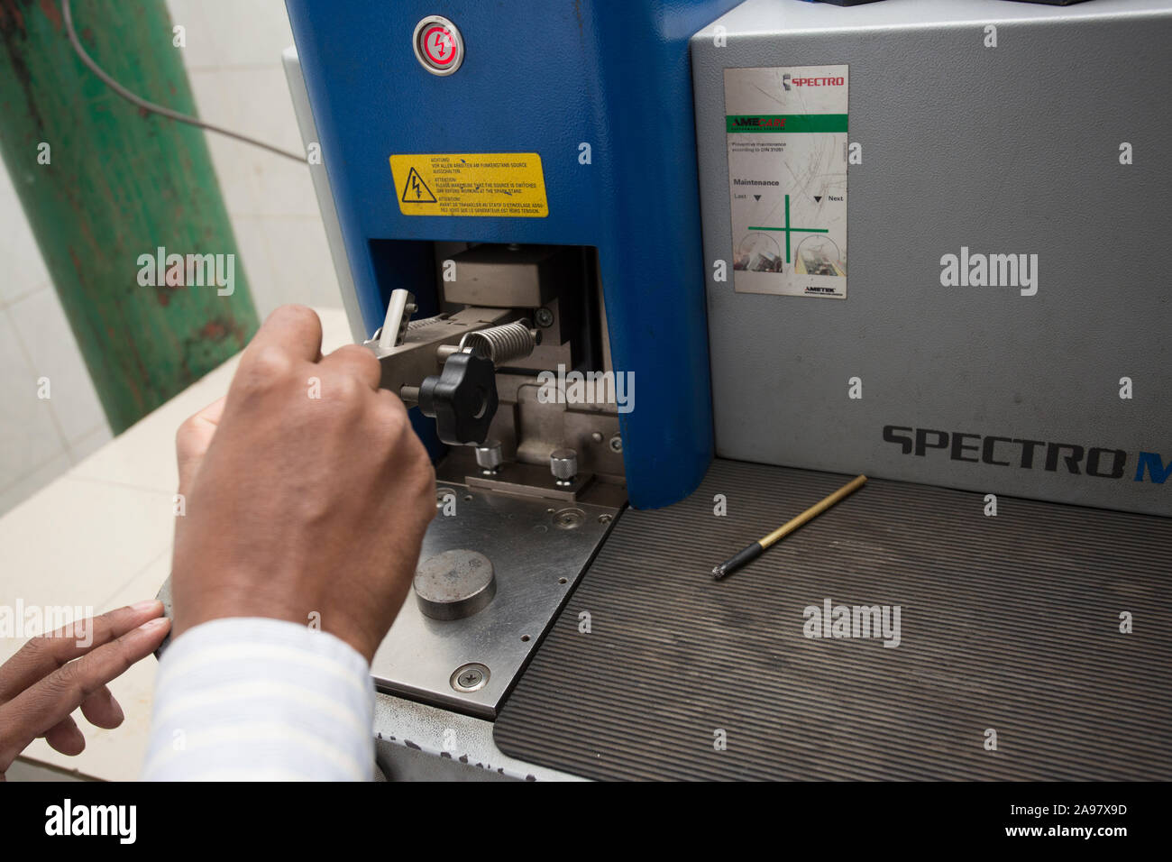 Spectrometers For Ultimate Performance in Metal Analysis 10000th SPECTROMAXx Device. Stock Photo