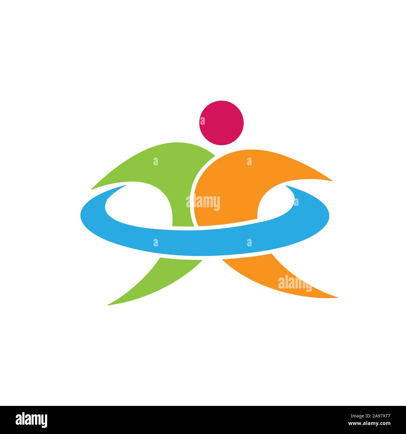 Abstract symbol of a man with a Hoop. Simple design. Flat design Stock ...