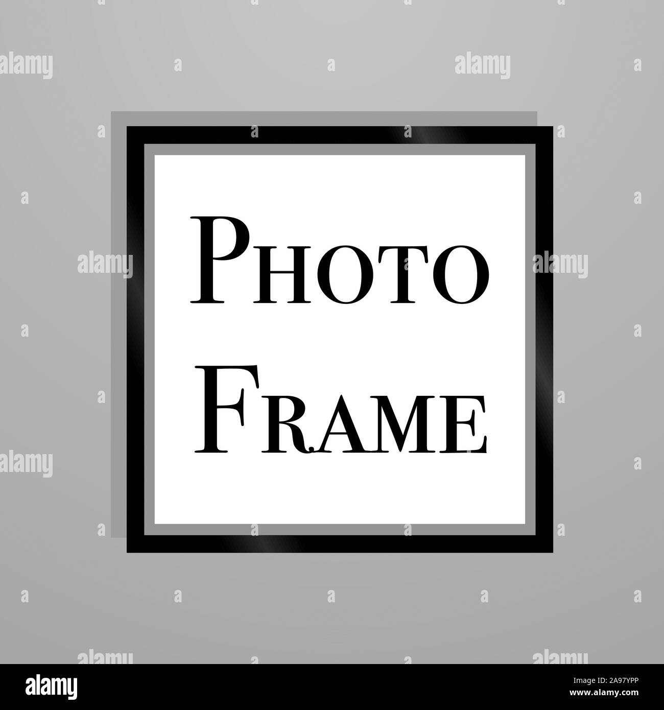 Realistic Black and White photo frame with blank empty space, place
