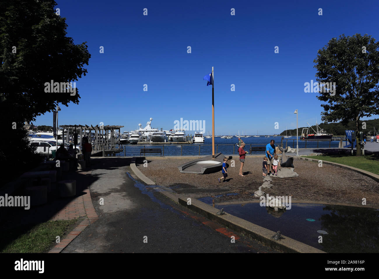 Port Jefferson harbor Long Island New York Stock Photo Alamy