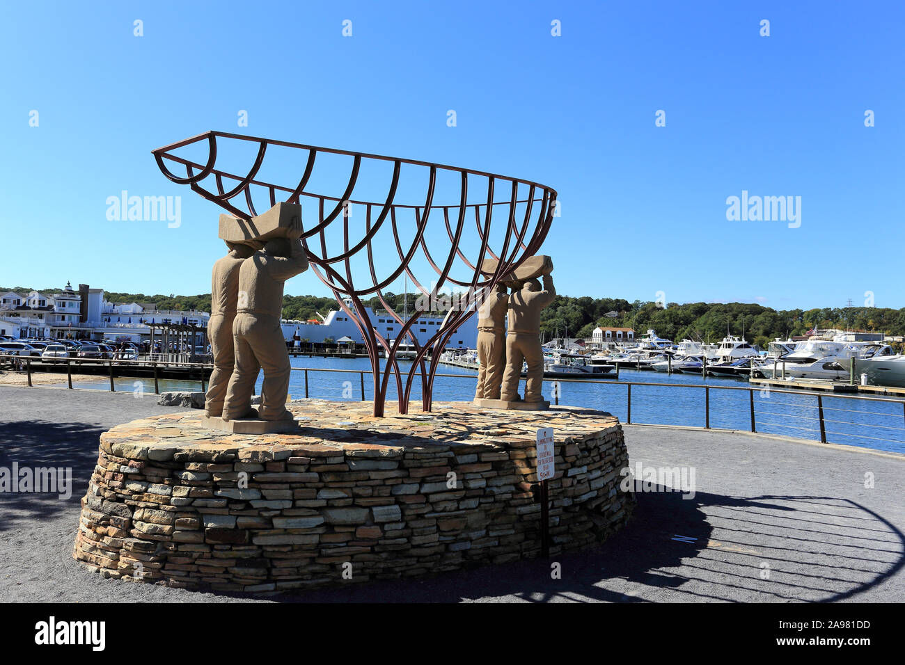 Ship builders monument Village of Port Jefferson Long Island New York