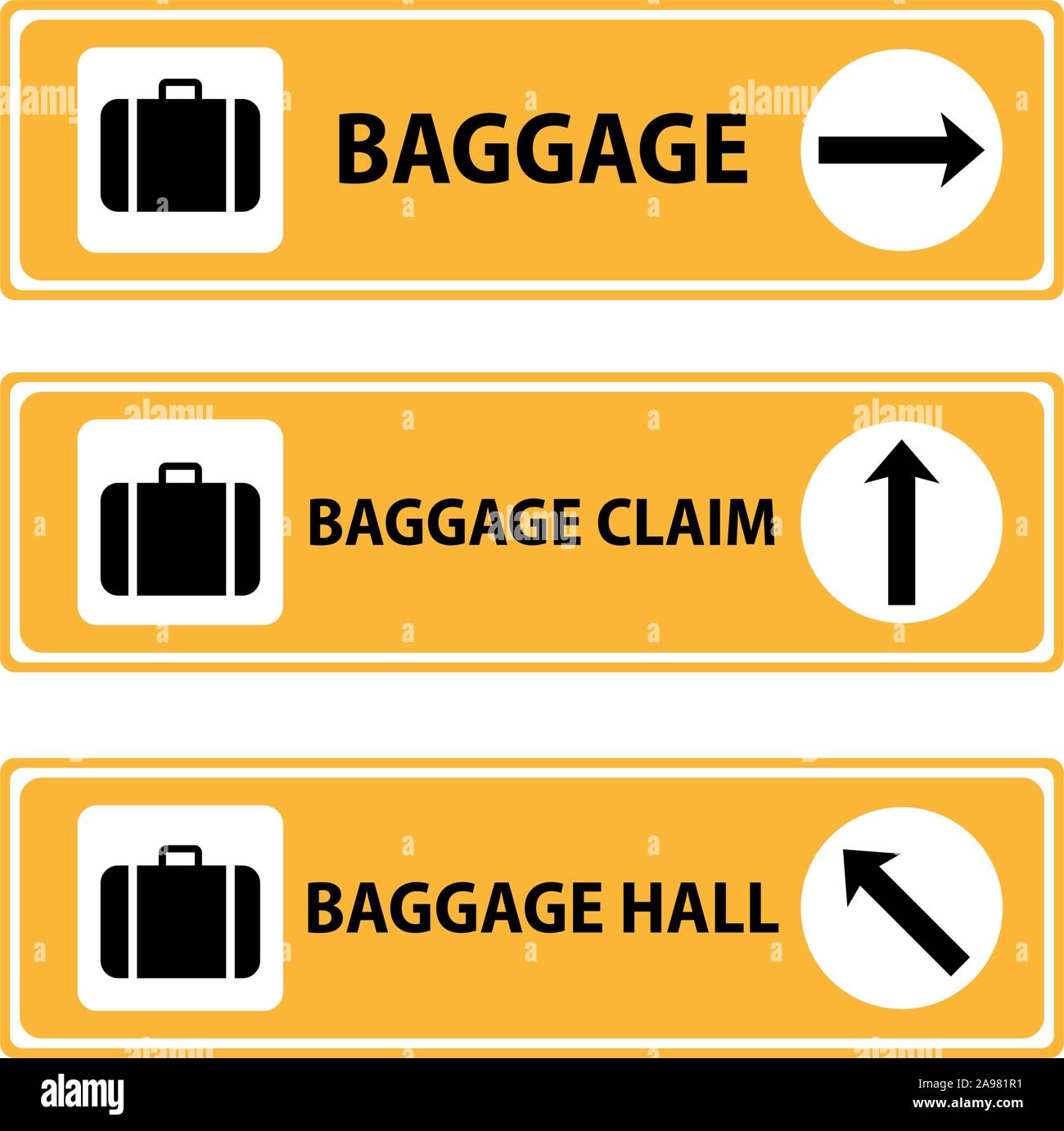 Icon or sign pointers for navigation in airport, professional graphic vector illustration optimized for large anв small size. isolated on white backgr Stock Vector