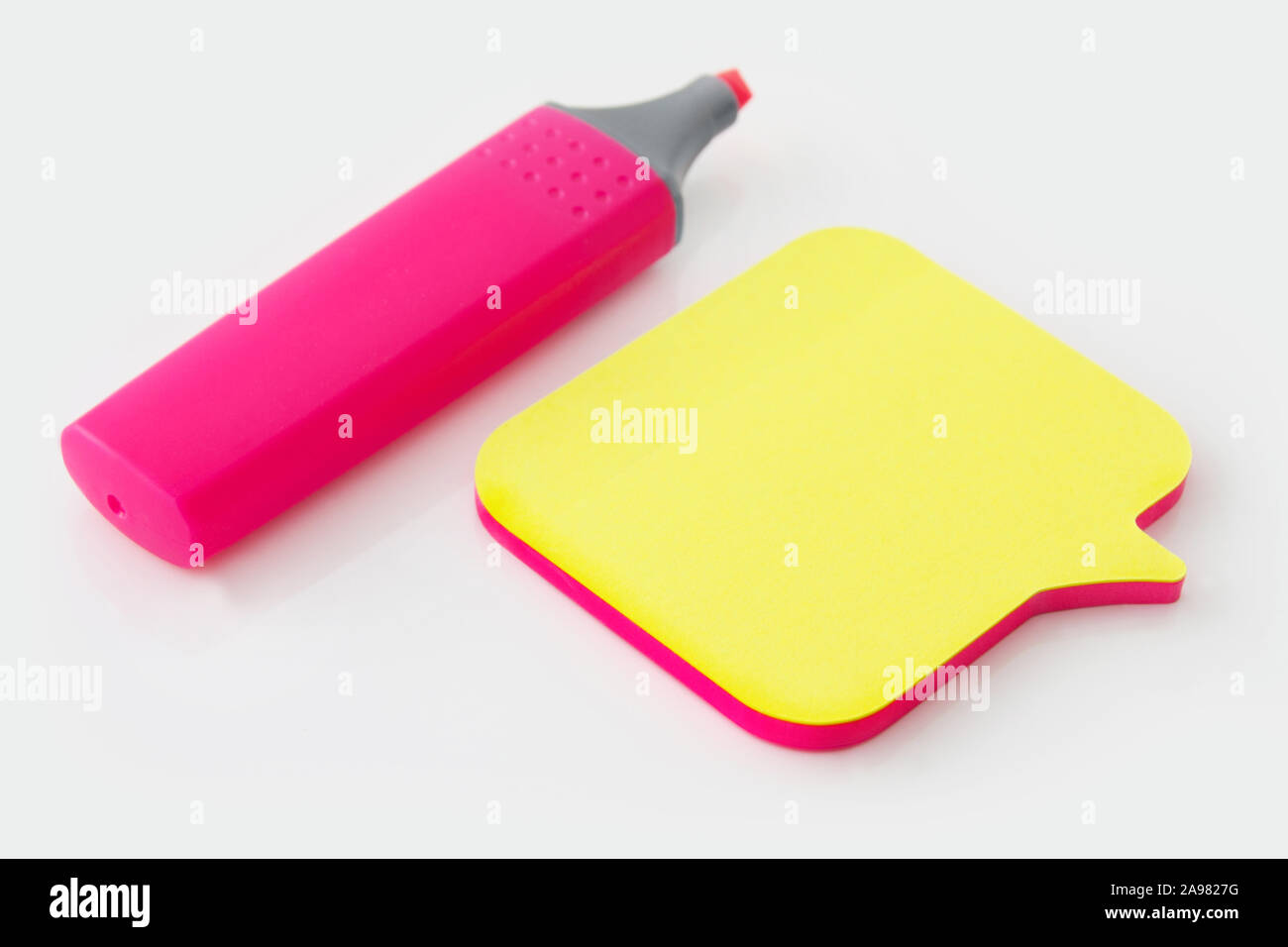 Pink highlighter with notice Stock Photo