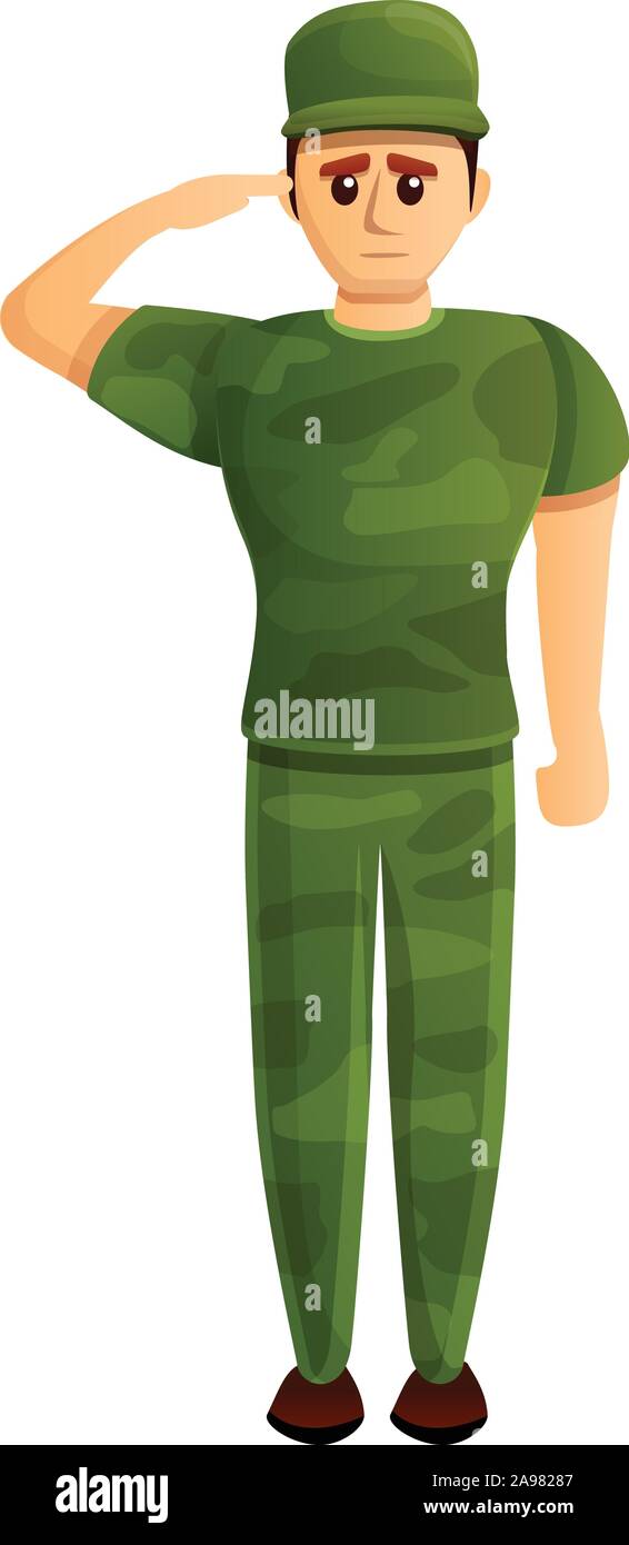 Soldier salute icon. Cartoon of soldier salute vector icon for web design isolated on white background Stock Vector