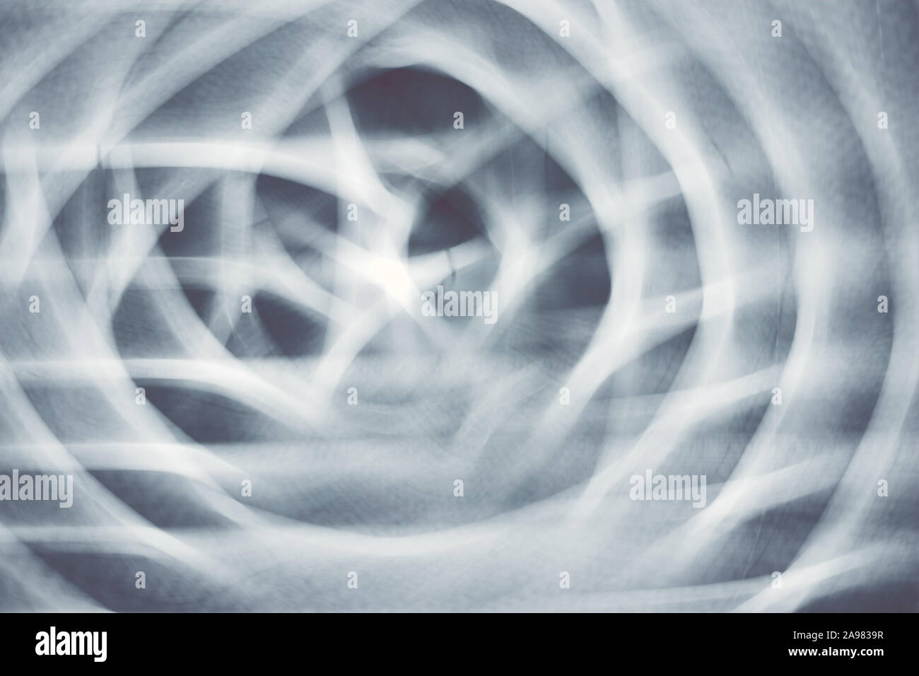 Motion blurred lights, abstract defocused background. Stock Photo