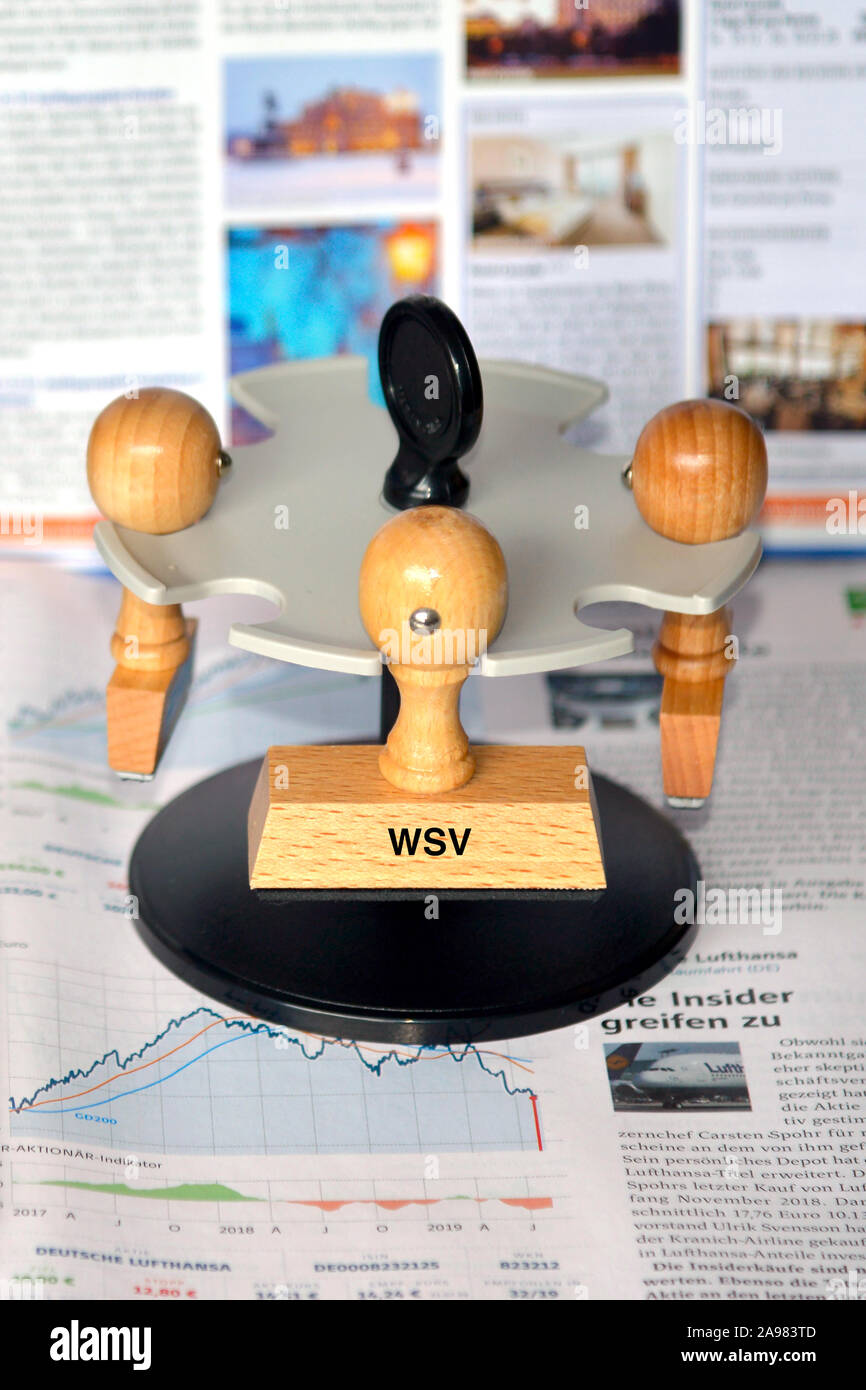 Stempel mit der Aufschrift: WSV Winterschlussverkauf, Stock Photo