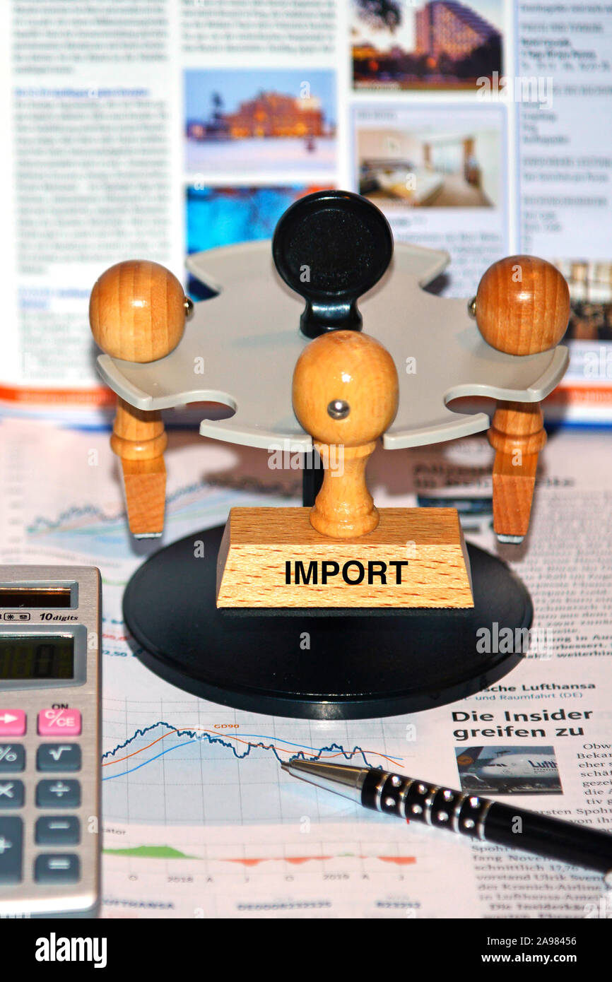 Stempel mit der Aufschrift: Import Stock Photo