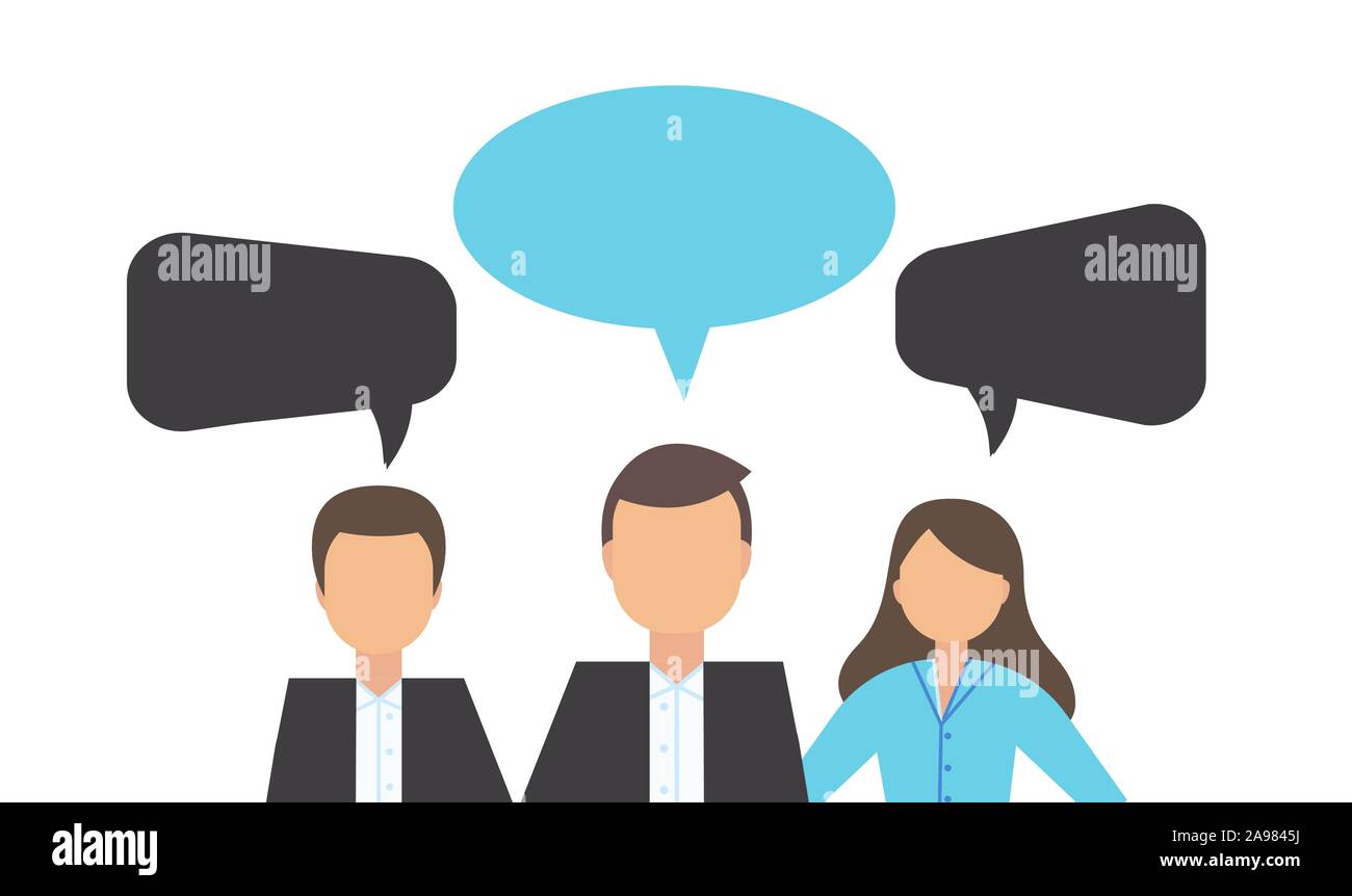 People icons with dialog speech bubbles. New creative projects concept. Vector Stock Vector