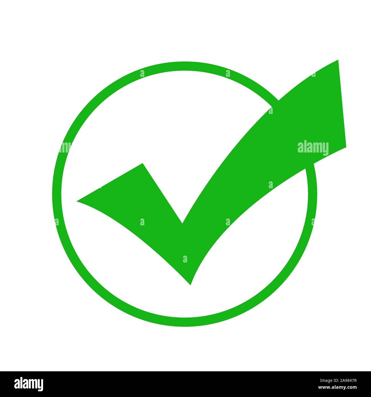 Check mark green colored in the circle. Vector Stock Vector Image & Art