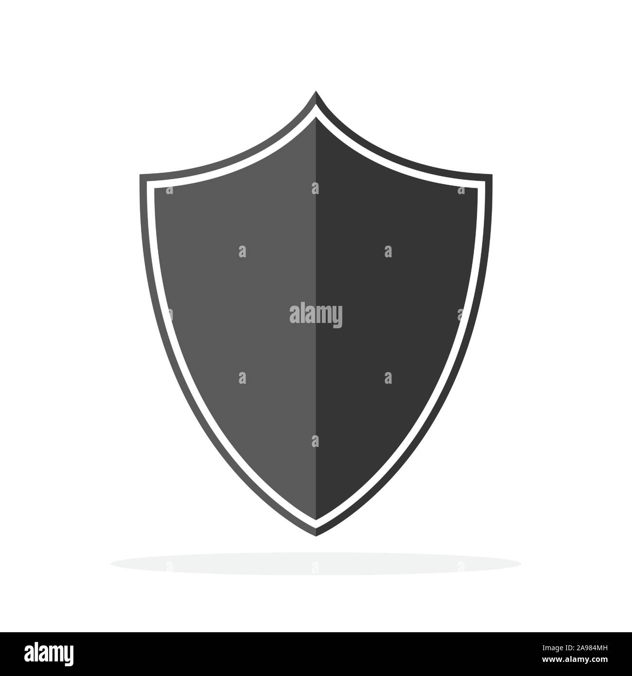 Shield icon isolated. Black vector shield icon. Shield in flat style ...