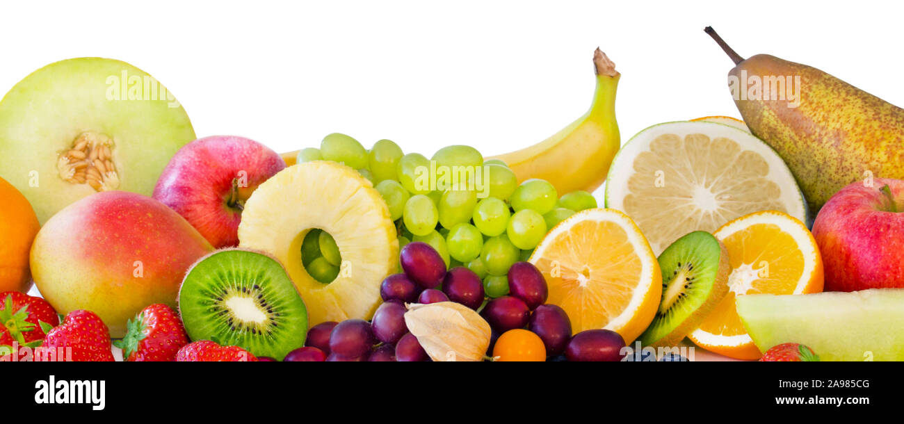 Fruits against white background Stock Photo