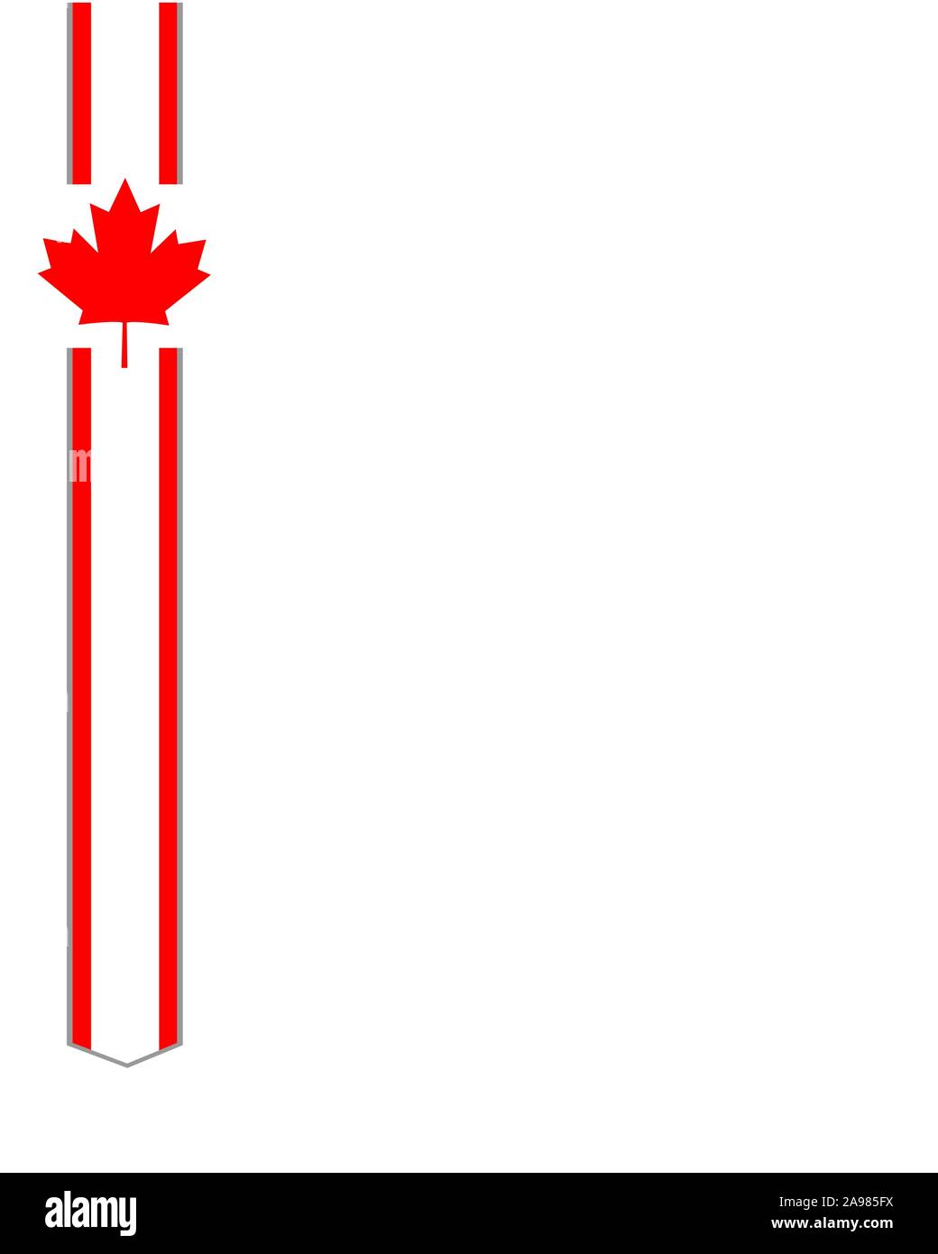 Canadian flag symbolism maple red leaf corner frame border Stock Vector