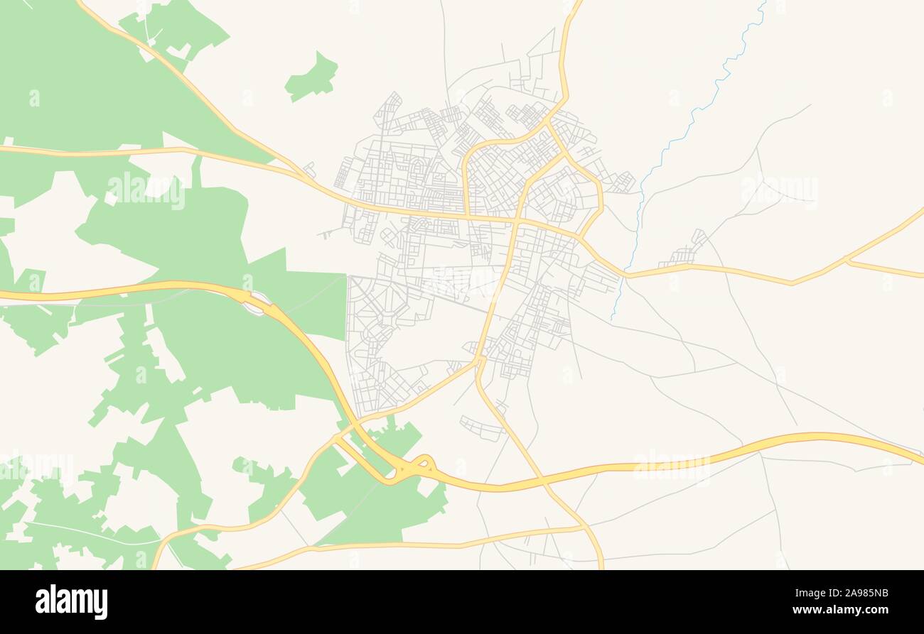 Printable street map of Khemisset, Morocco. Map template for business