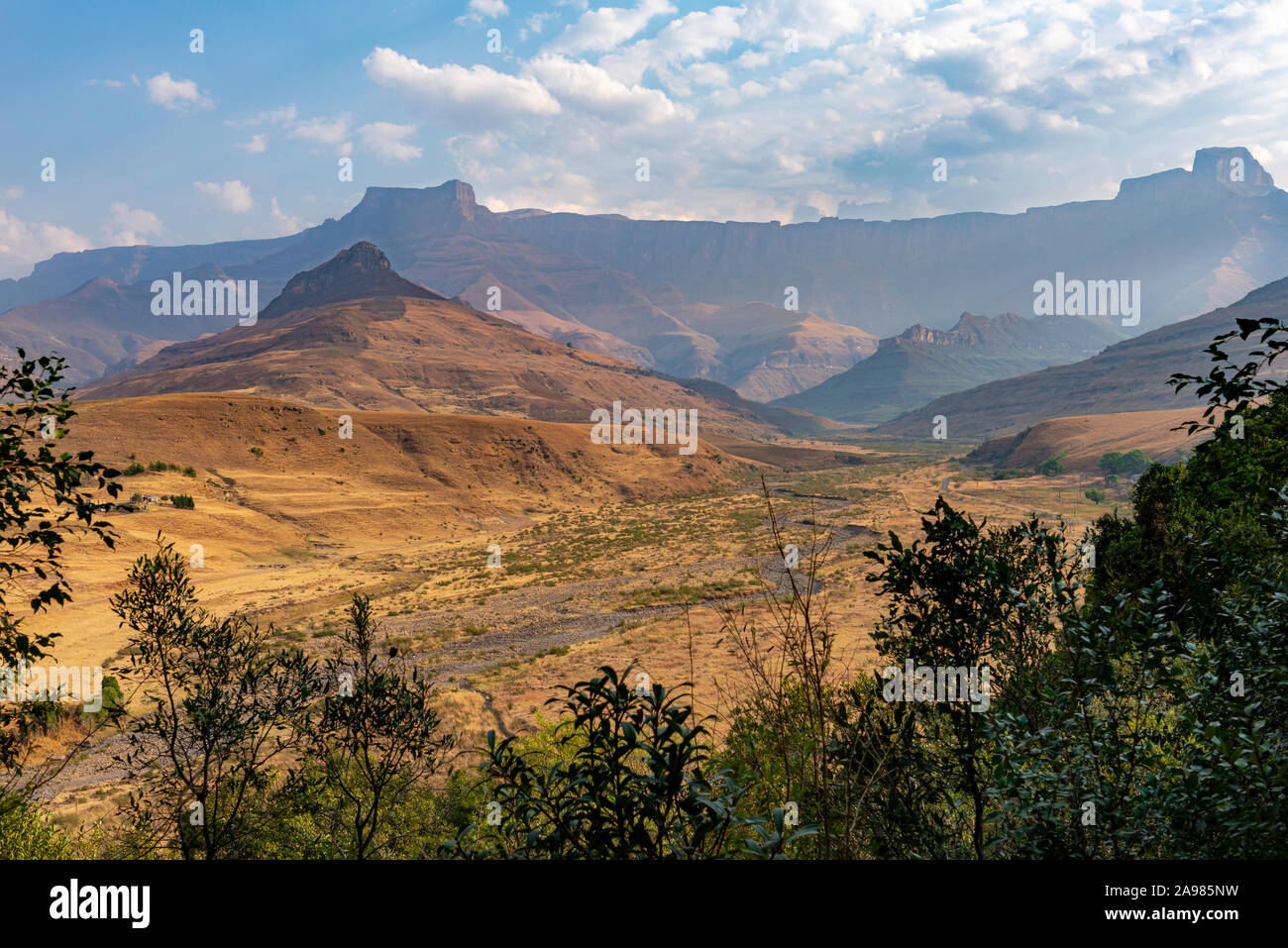 a beautiful sight of the amphitheater in drakensberg, south africa Stock Photo
