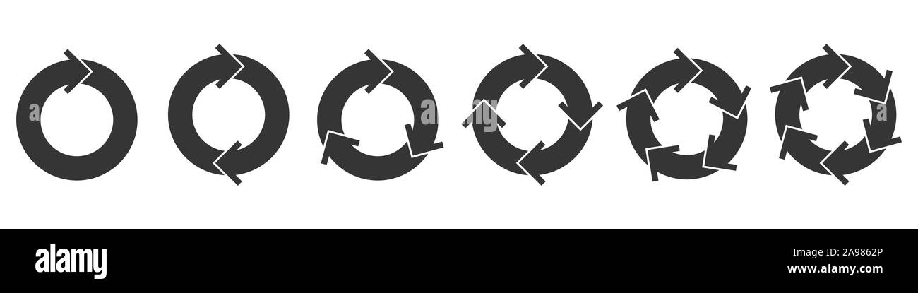 Set of vector circle arrows. Reload arrows isolated. Black refresh ...