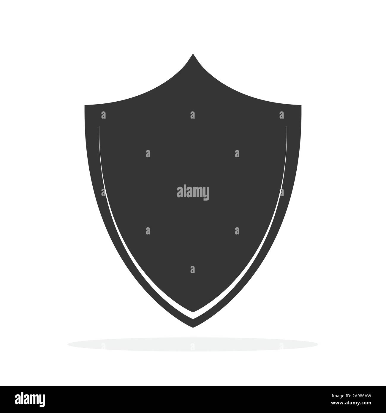 Shield icon isolated. Black vector shield icon. Shield in flat style ...