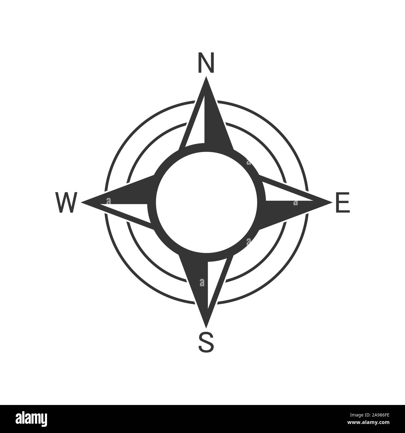 Vector Compass icon. Compass navigation icon. Black Compass icon in