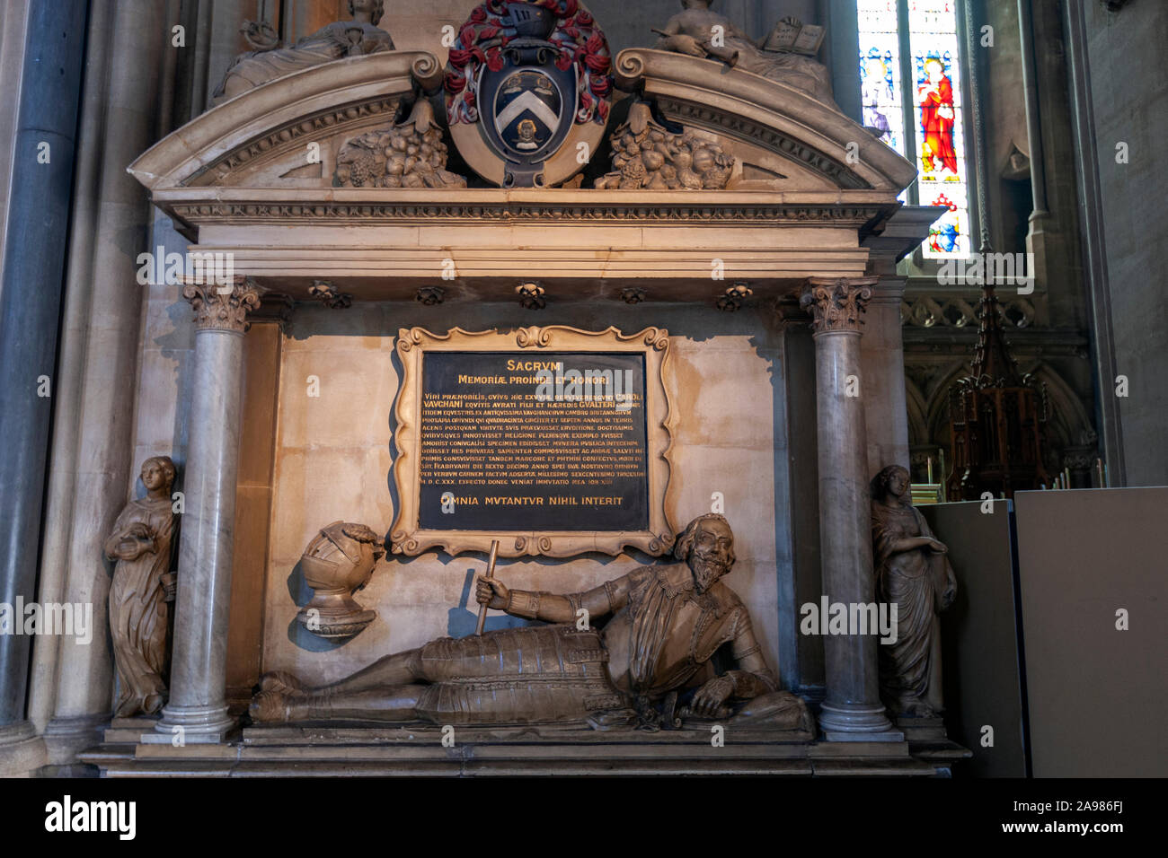 Charles Vaughan tomb, Bristol Cathedral, Bristol, England, UK Stock