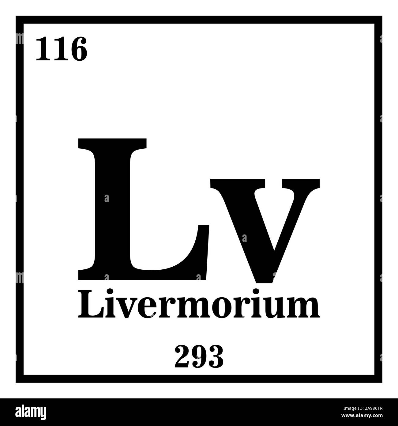 Livermorium Periodic Table of the Elements Vector illustration eps 10. Stock Vector