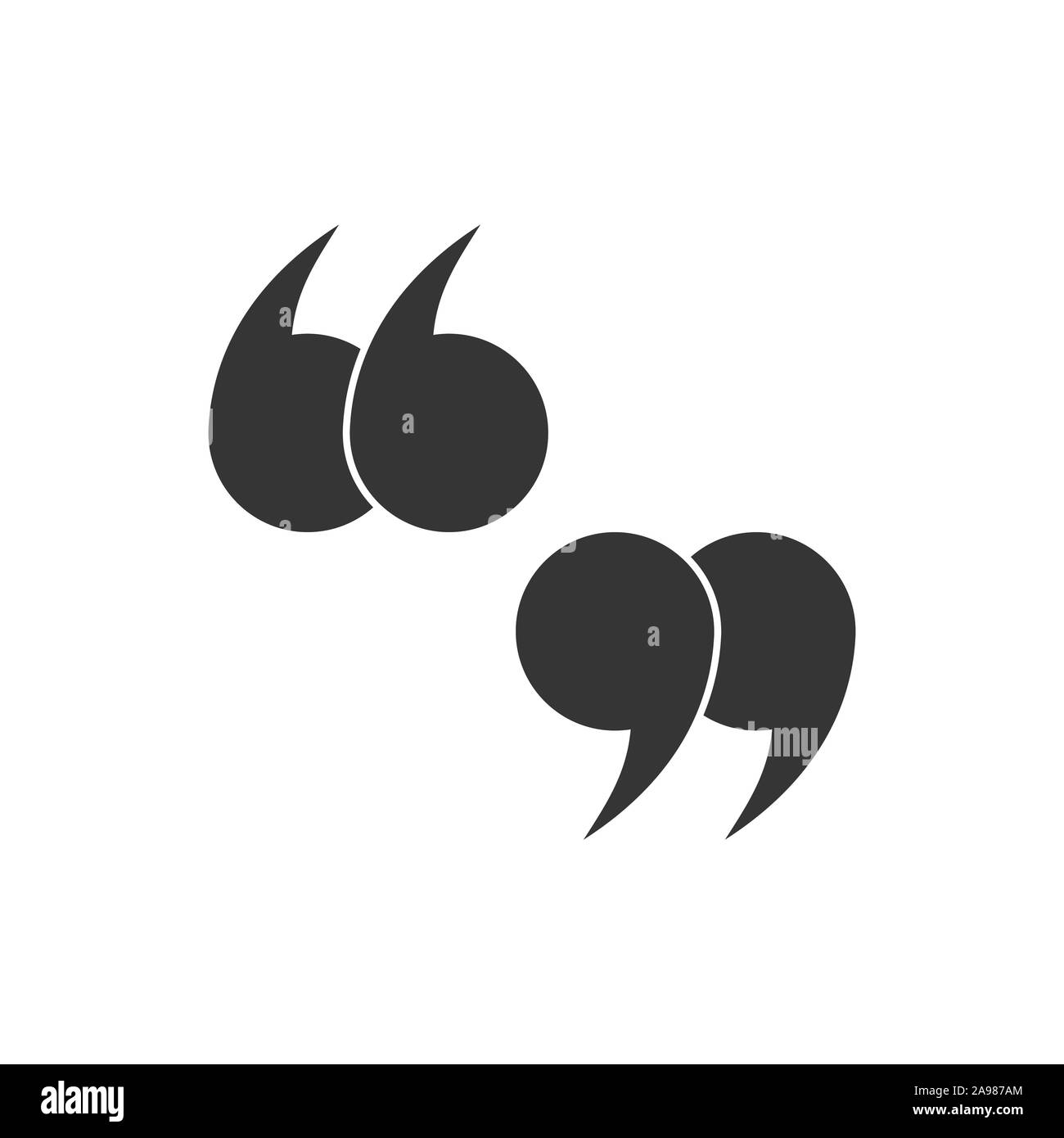 Double quote mark icon. Vector icons. Left and right quote mark. Quotation mark symbols Stock Vector