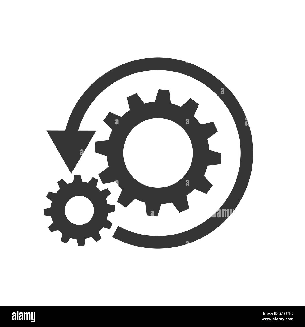 Vector gear reload icon with arrow. Workflow process icon isolated. Black recovery  icon in flat design Stock Vector Image & Art - Alamy