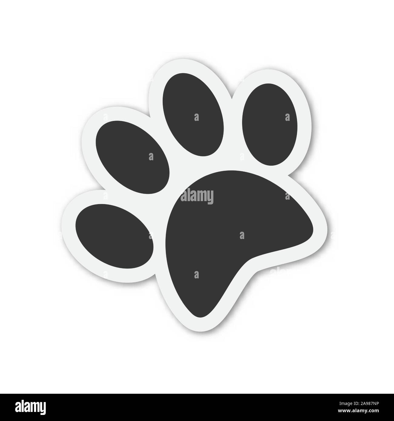 Vector animal Footprint icon. Paper sticker with shadow. Black animal  footprint isolated Stock Vector Image & Art - Alamy
