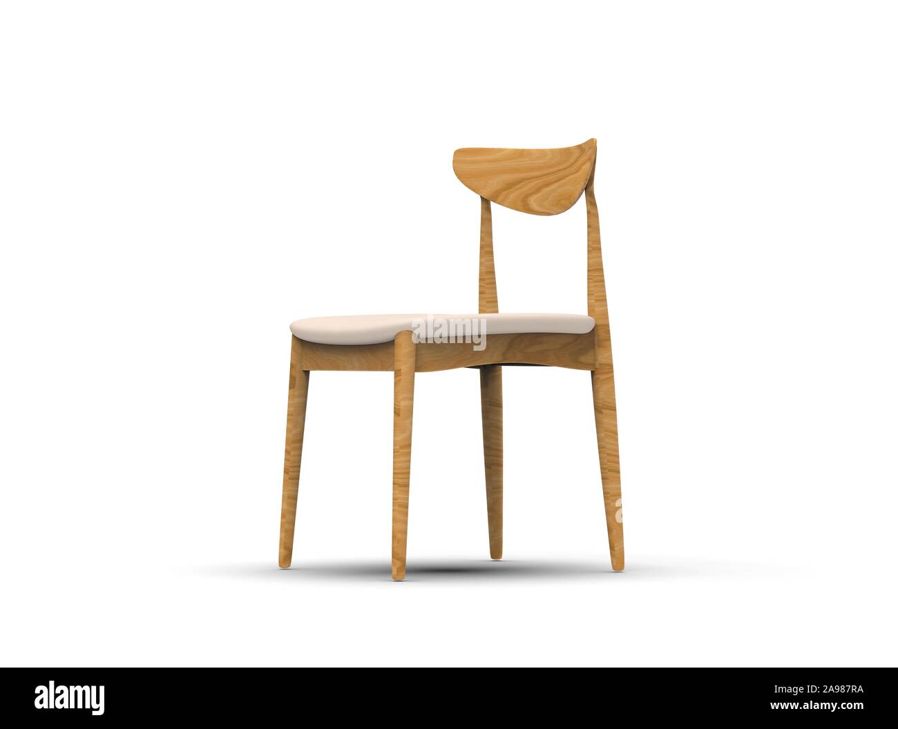 Chair on isolated white 3D Rendering Stock Photo - Alamy
