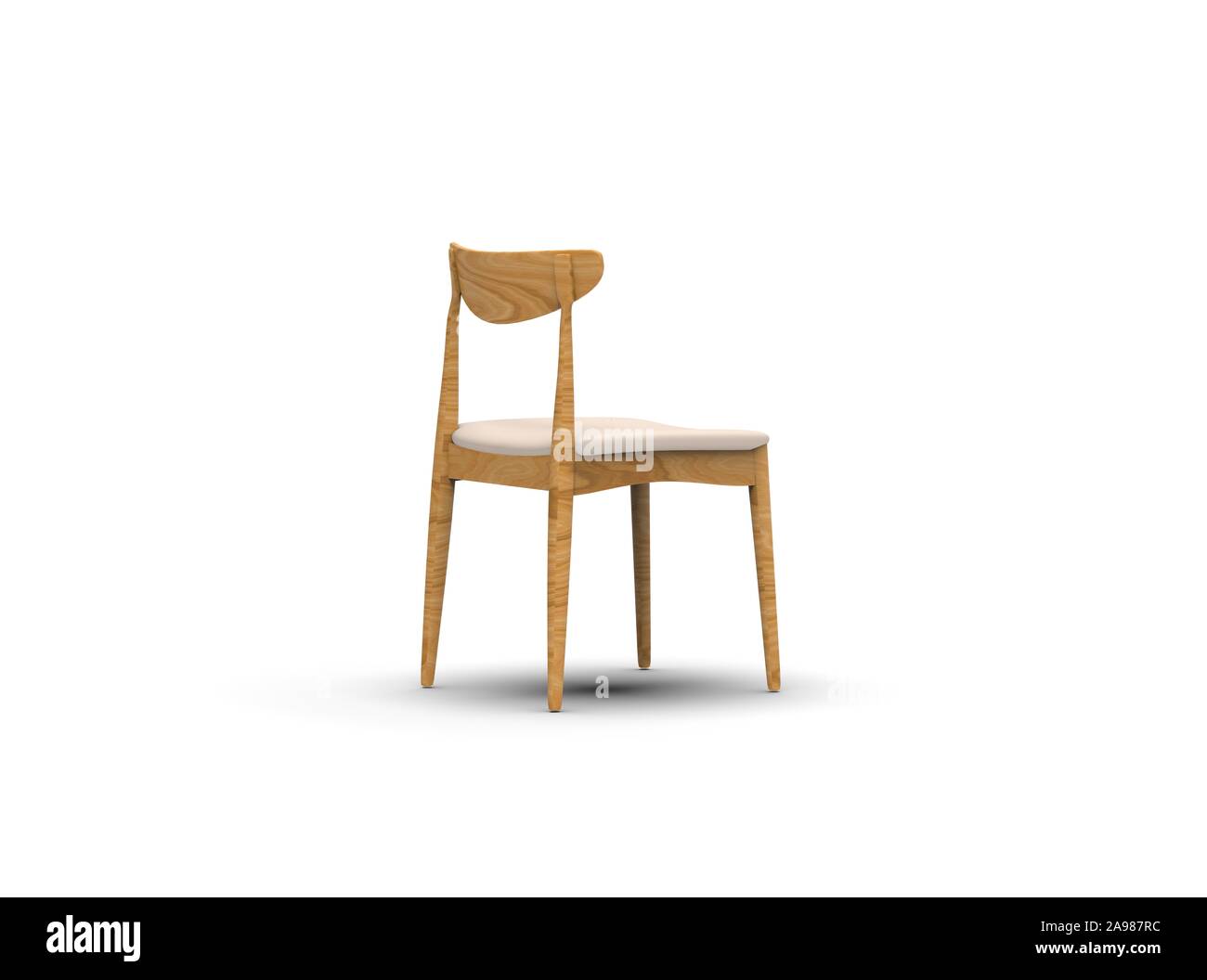 Chair on isolated white 3D Rendering Stock Photo - Alamy