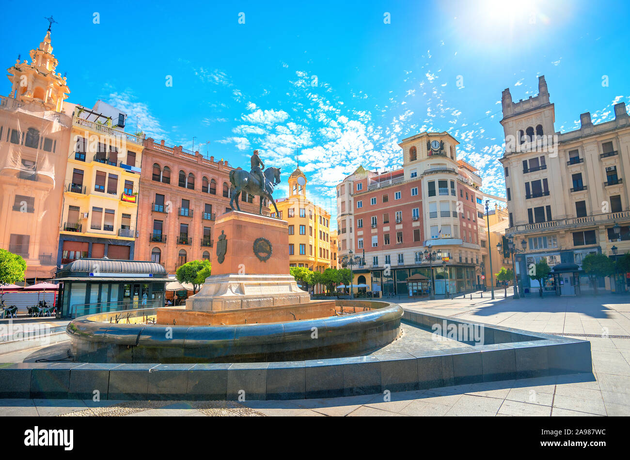 View of main square Tendillas (Plaza de las Tendillas) in downtown Cordoba city. Andalucia, Spain Stock Photo