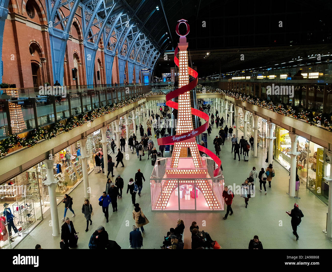 Kings Cross St Pancras. London. UK 13 Nov 2019 “The Eiffel Tower