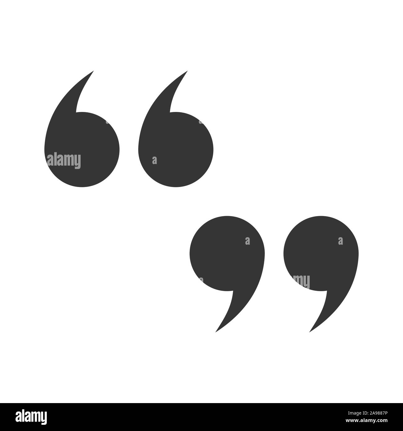 Double quote mark icon. Vector icons. Left and right quote mark ...