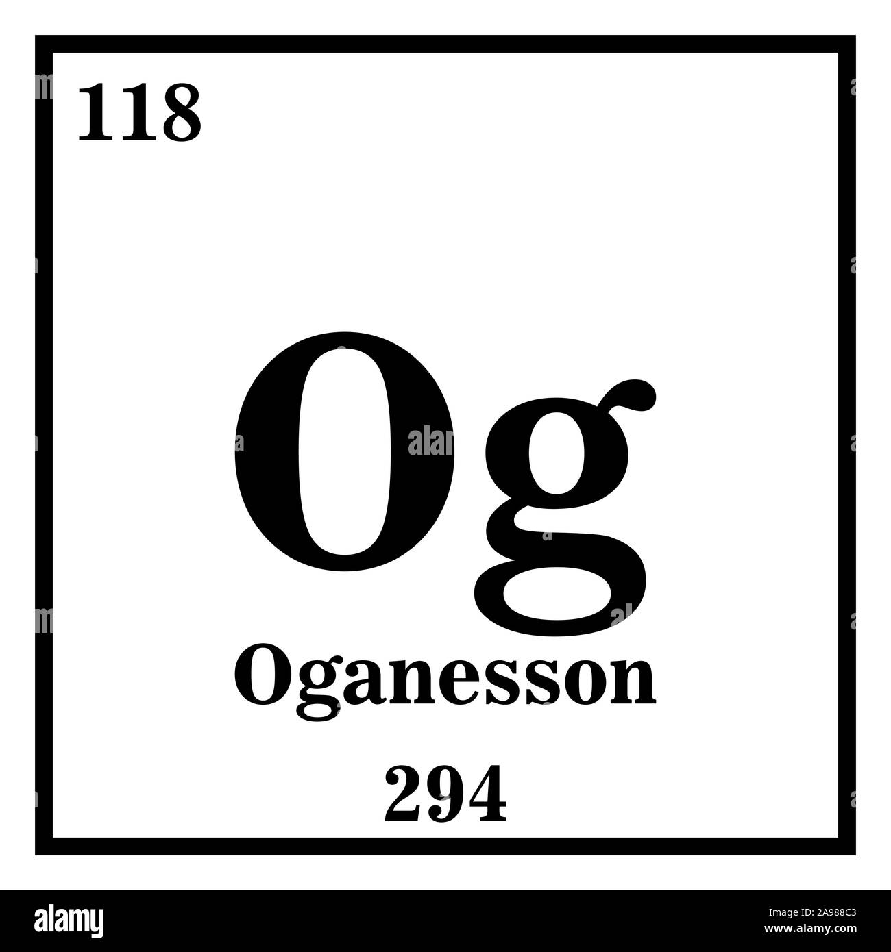 Oganesson Periodic Table of the Elements Vector illustration eps 10. Stock Vector