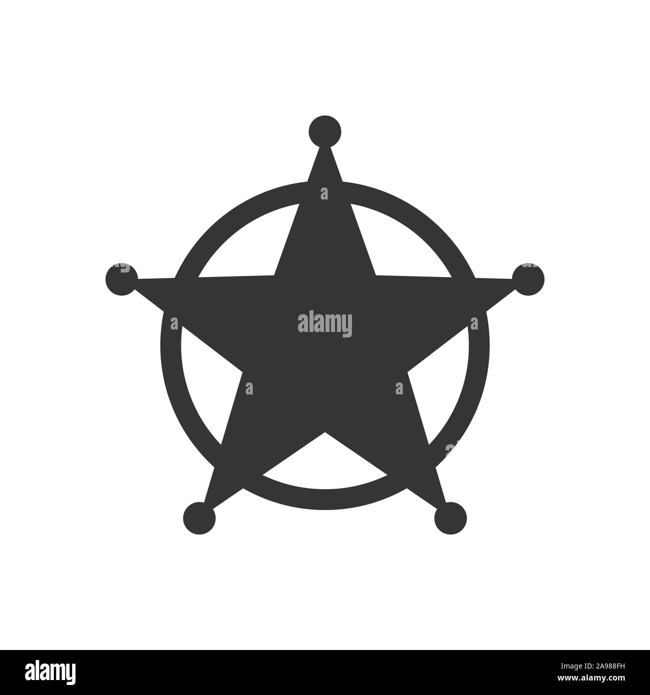 Sheriff Star icon isolated. Black vector star icon. Star in flat design.  Vector star Stock Vector Image & Art - Alamy