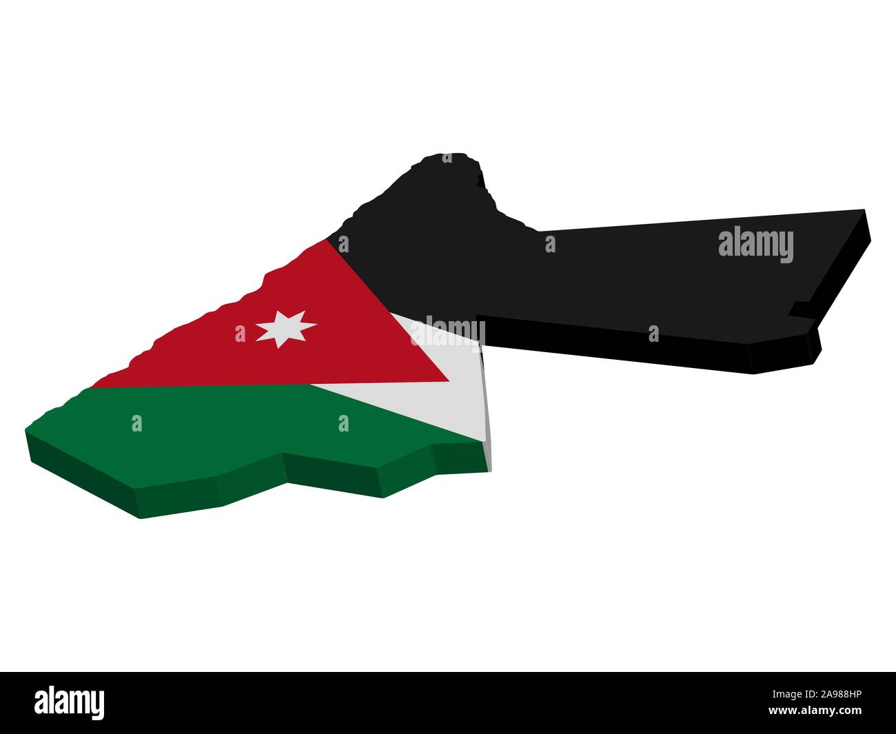 Jordanian Flag Map Stock Vector Images Alamy