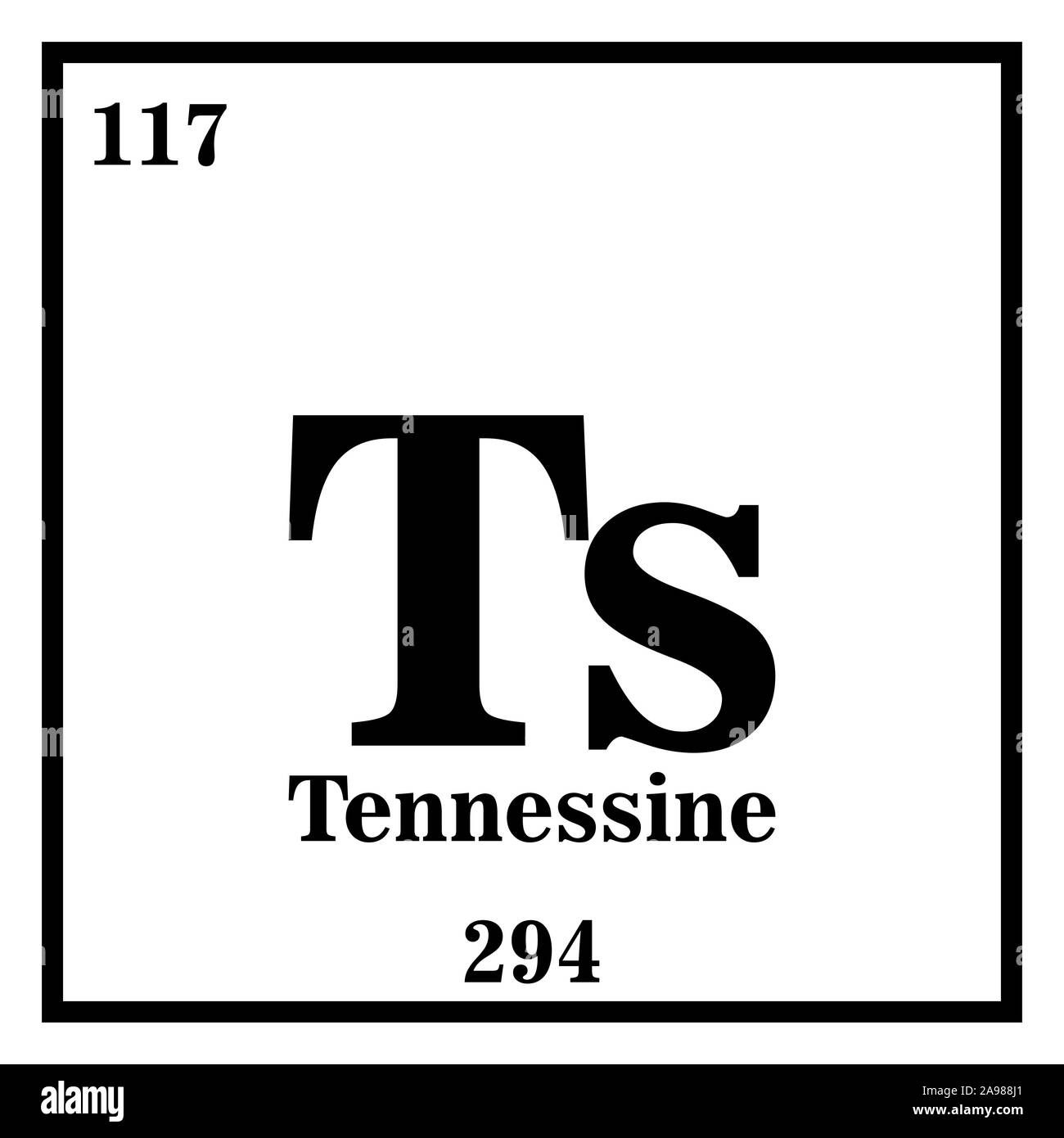 Tennessine Periodic Table of the Elements Vector illustration eps 10. Stock Vector