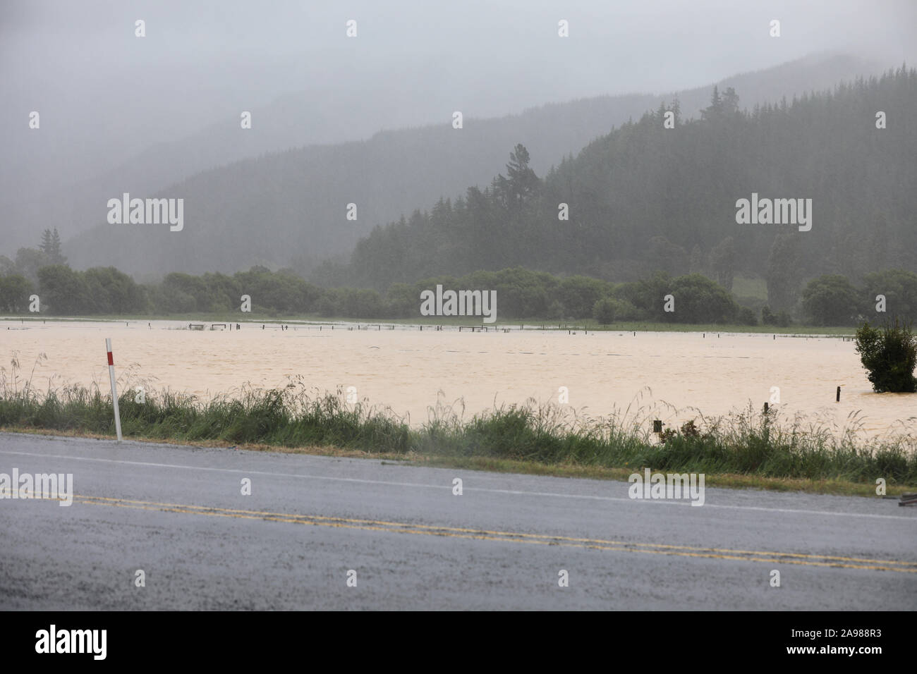 Flooding flood street after rain showers Stock Photo - Alamy