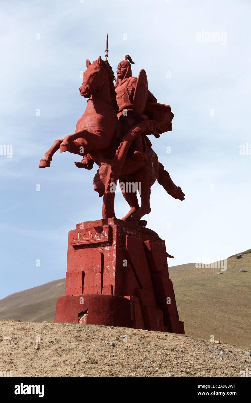Statue of Manas in Kyrgyzstan Stock Photo