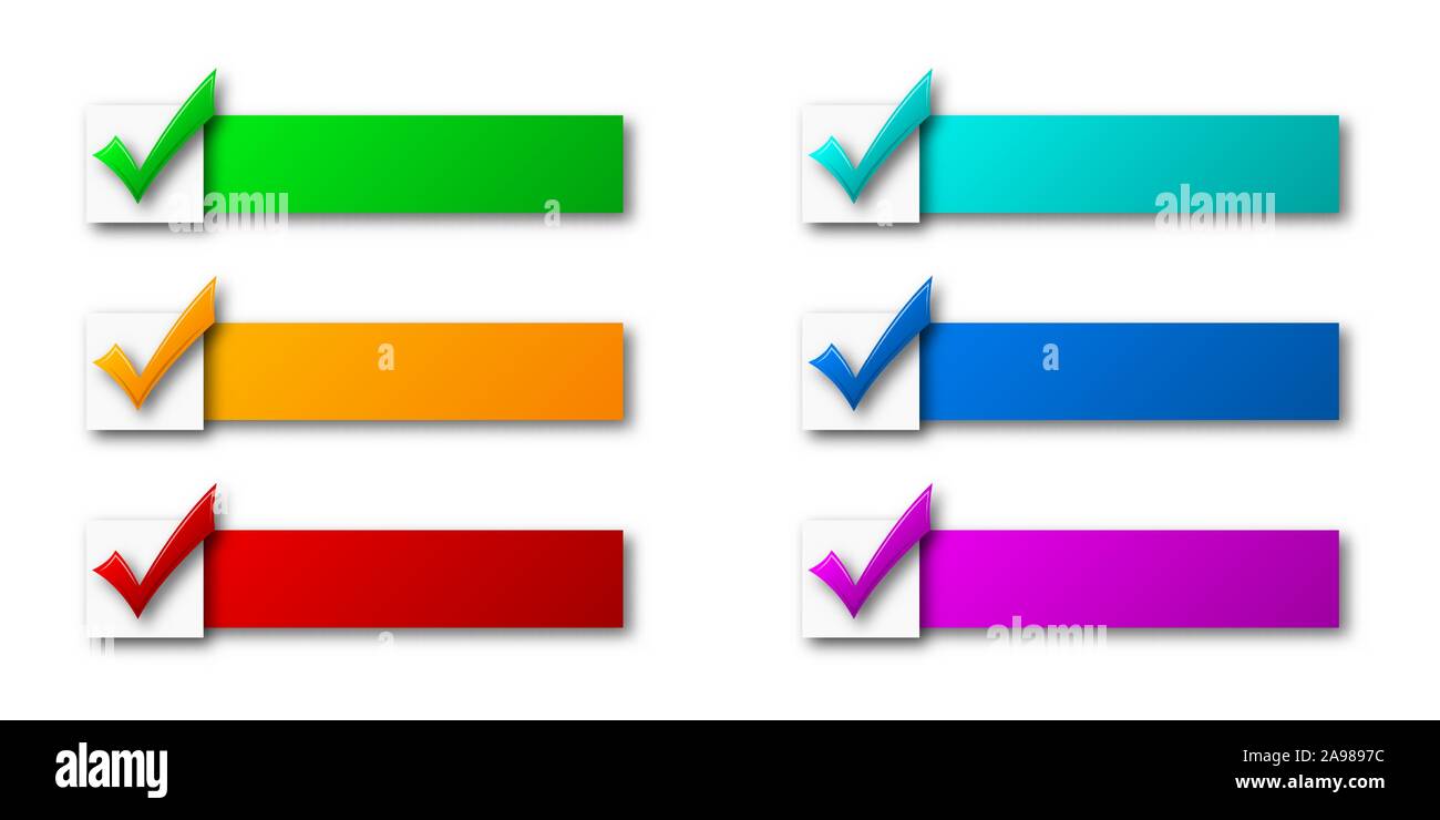 Colored ribbons with check marks. Vector Business Infographic elements ...