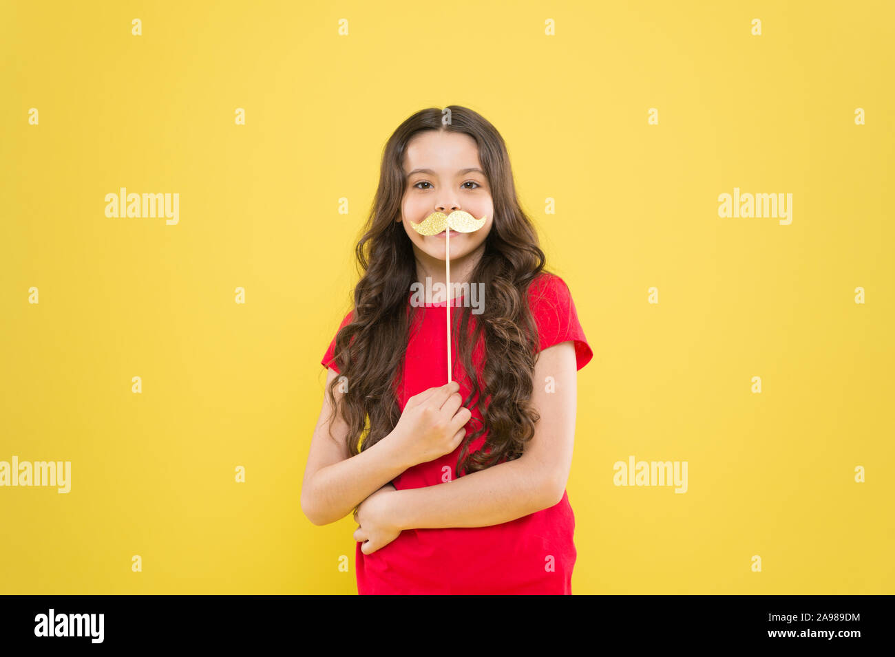 Best Party Happy Childhood Small Kid Yellow Background Cheerful
