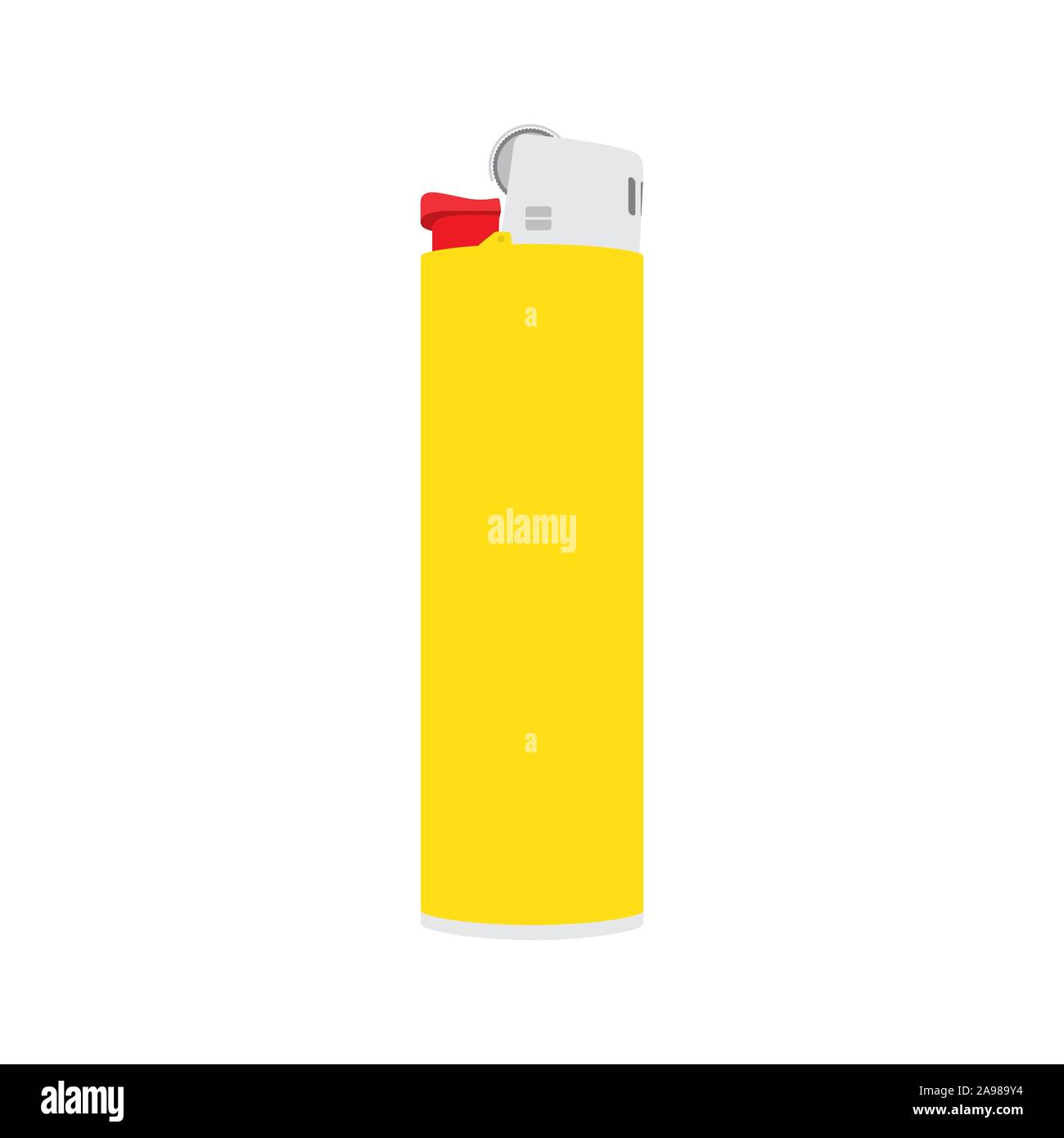 Lighter icon isolated. Vector illustration. Yellow Lighter in flat design Stock Vector