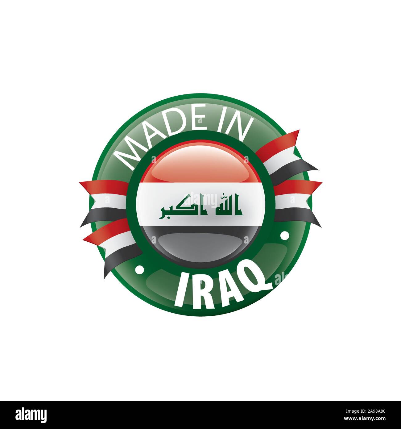 Iraqi flag, vector illustration on a white background Stock Vector ...