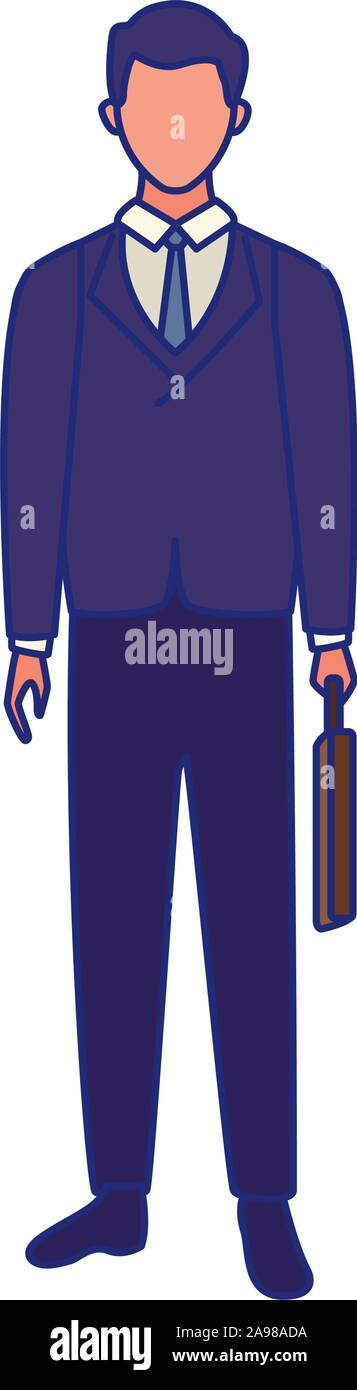 businessman holding a briefcase standing icon Stock Vector Image & Art ...